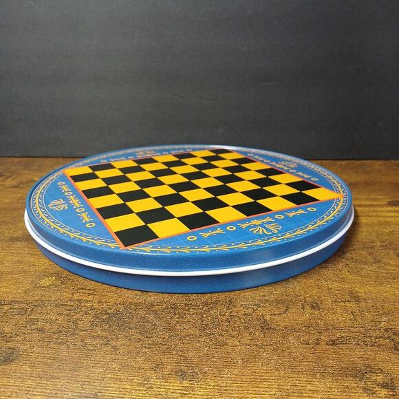 Vintage Chinese Checkers, Checkers, Chess Travel Game Board Tin w/ Game Pieces - Picture 9 of 9